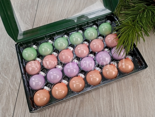 bombki choinkowe 25mm 24szt pastel opal  (*504902)