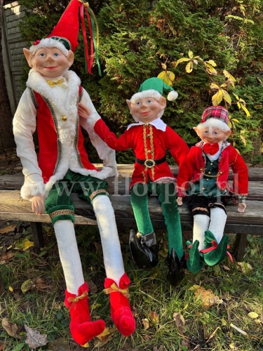 świąteczny skrzat, siedzący, duży - 1szt mix (PET002)