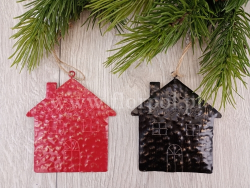 metalowy domek zawieszka 1szt czarny (BNM-83-04577-25)