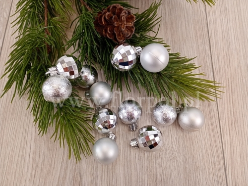 bombki 3cm PVC 20szt srebro (158CAN978T20)