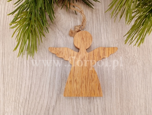 drewniany aniołek do zawieszenia 1szt naturalny (BND-83-01402-24)