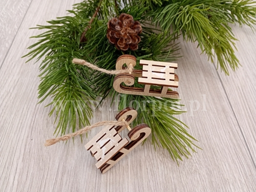 saneczki - zawieszka 2szt naturalny (HDA-2178)