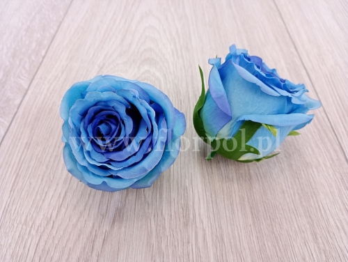 róża wyrobowa 12szt niebieski (ZB038)
