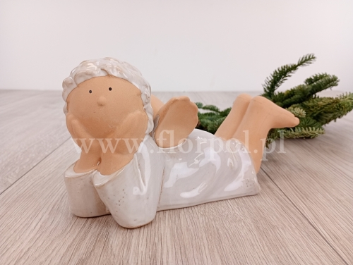 leżący aniołek większy 1szt beż/krem (LE46-34069-LY)