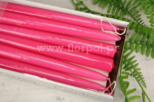 świeca stołowa  - lakier 12szt różowy