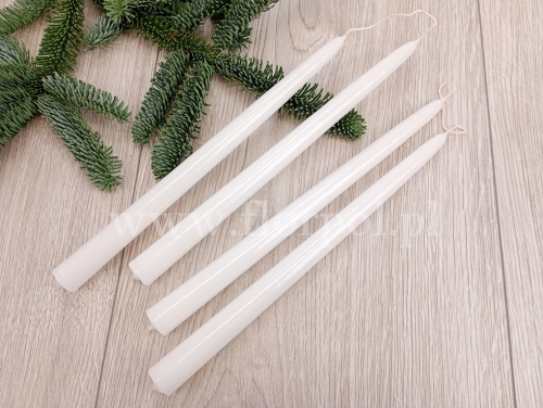 świeca stołowa - lakier 12szt biały