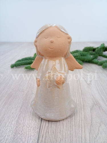 siedzący aniołek z gwiazdką 1szt beż/krem (LE46-34105LY)