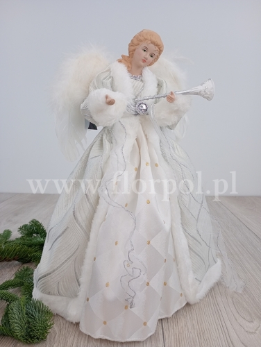 figurka anioła 1szt biały/srebrny (*251937)