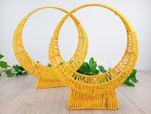kosz koło - papierowa wiklina kpl 2szt żółty (LH50S)