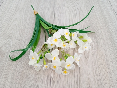 żonkile satynowe - bukiecik 1szt biały (50-179)