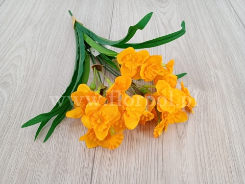 żonkile satynowe - bukiecik 1szt żółtko (50-179)