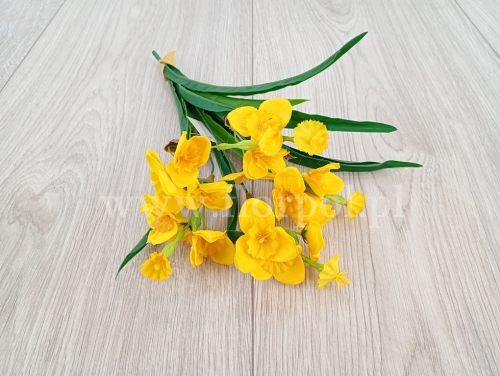 żonkile satynowe - bukiecik 1szt żółty (50-179)