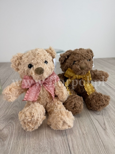 pluszowy miś, marszczona kokarda 1szt brąz (H2504519)