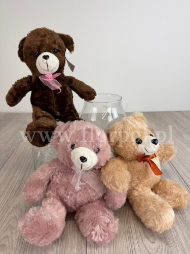 pluszowy miś z kokardą 1szt brąz (H2504567)