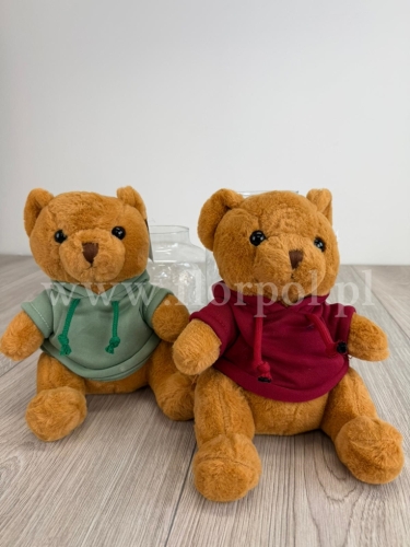 pluszowy miś, bluza z kapturem 1szt karmel/zieleń (H2504582)
