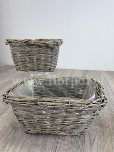 osłonka wiklinowa prostokątna 1kpl szary (LX25041305)  B1232026B