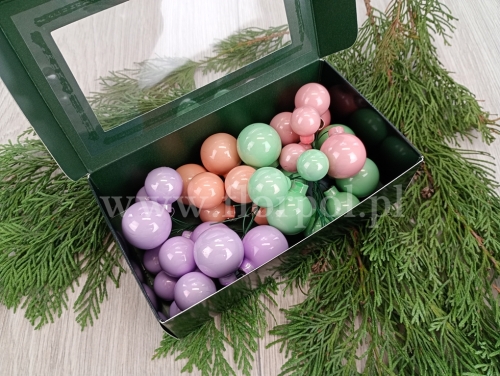 bombki choinkowe mix wielkości 20/25/30mm 6wiązekpastel opal(*504930)