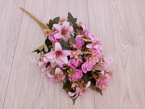 stopniowany bukiet - lilia i róża  1szt wybielany róż  (LR2329019)