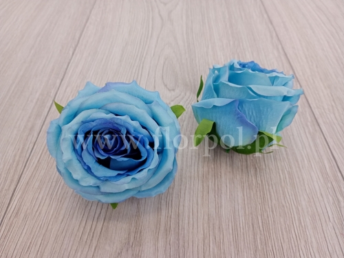 róża pełna, otwarta wyrobówka 12szt niebieski (ZB040)