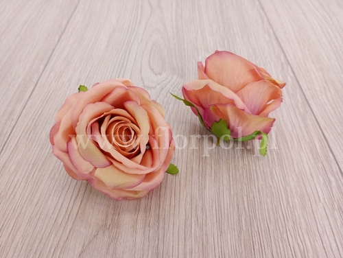 róża wyrobowa 12szt beż/róż/pistacja (LR2320061)