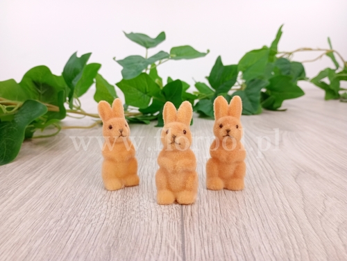 mini flokowane zajączki 3szt karmel (WI-3-04015-25)