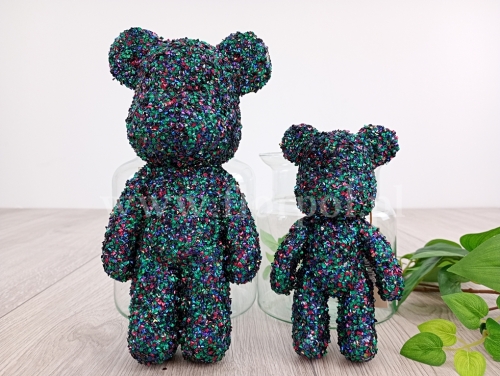 miś błyskotka h17 1szt szmaragd/czerń/granat (RIN1144)