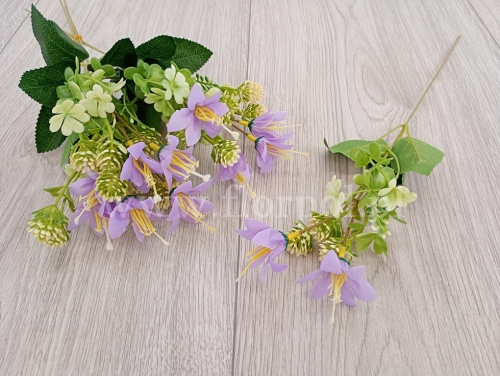 dzwonek i czterolistna koniczyna - dodatek 6szt fiolet (KWPI000503)