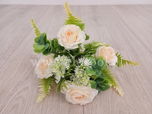 róża koper i zielne dodatki 1szt krem (KWBUK000913)