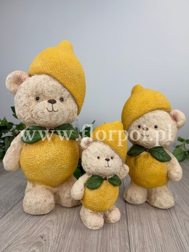 miś stojący cytrynka roz M 1szt krem/cytryna (ZOE103)