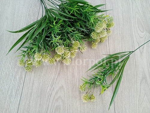 oset, asparagus i trawa - dodatek 12szt biały (Z6659)
