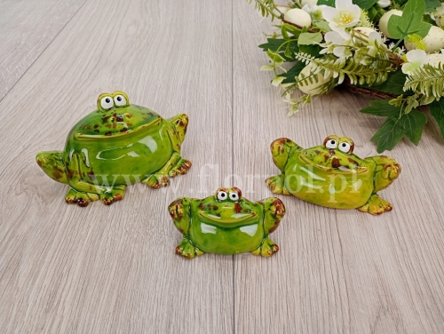 siedząca żabka roz L 1szt zielony/brązowy (U-25614)