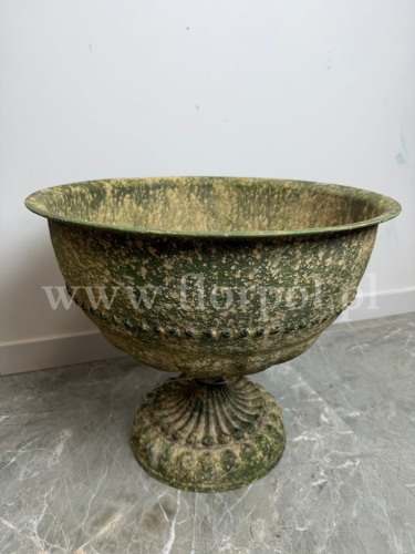 metalowy puchar gigant 1szt zieleń krem/vintage