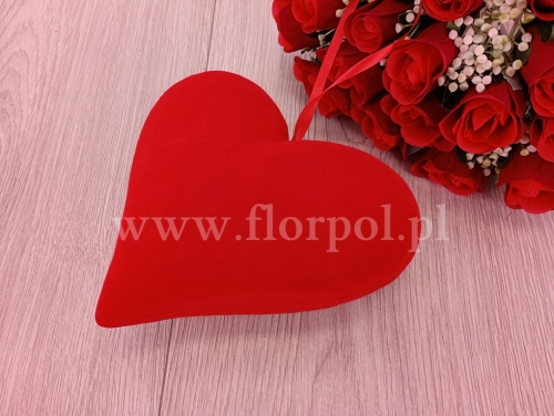 serce flokowane fi 18 cm 1szt czerwony (H1804074)