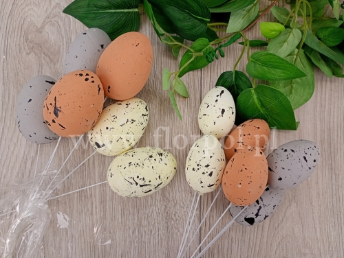 nakrapiane jajka na piku większe 6szt szary/kakao/ecru (WI-178-00594-25)