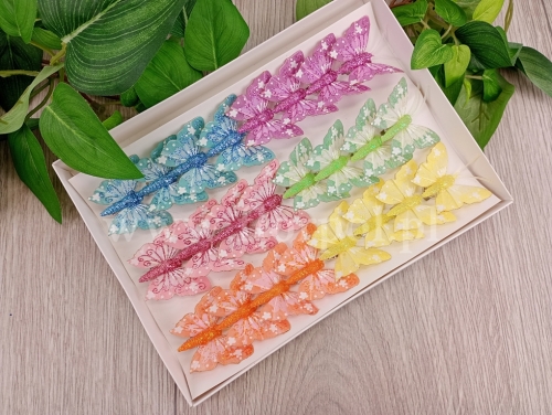 motylki clip 5cm 24szt mix (*A22010-LT)