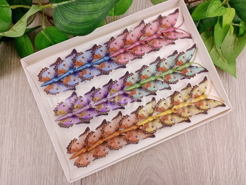 motylki clip 5cm 24szt mix (*A24827-DK)