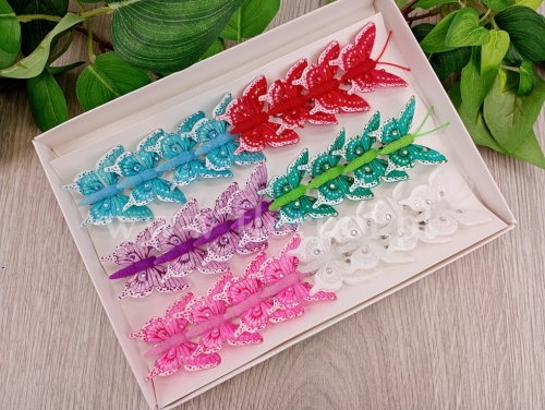 motylki clip 5cm 24szt mix (*01599)