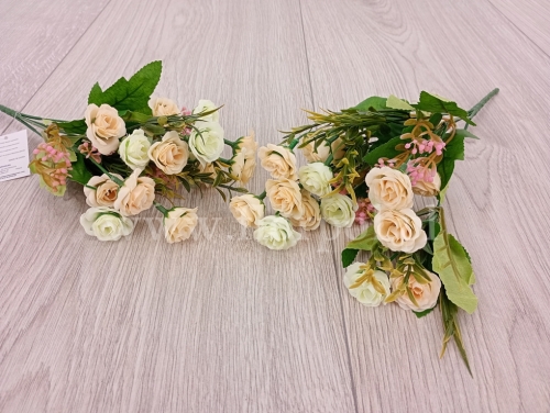 mini różyczka - bukiecik 2szt pistacja/krem (TCAC057)