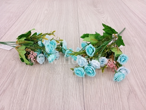 mini różyczka - bukiecik 2szt odc.niebieskiego  (TCAC057)