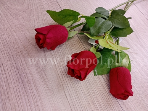 Róża  silikonowa 1 szt czerwony  (TCAC334-3)