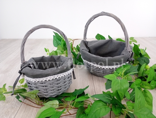 kosz wiklinowy okrągły z wkładem większy 1szt szary (OR-KS-19713)