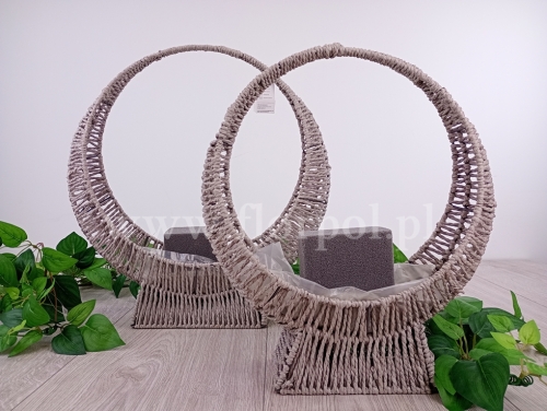 kosz koło - papierowa wiklina cemenciak większy  1szt popielaty (LQ2310564)  *3032026a