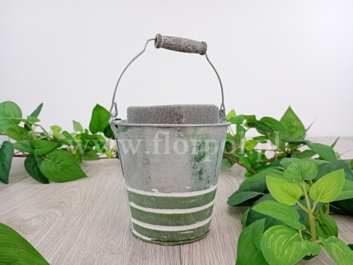 Osłonka – wiaderko, cemanciak  fi12 1szt seledyn/stal  *3032026a