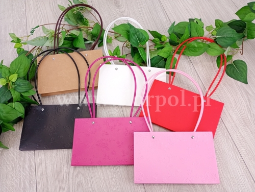 torebka impregnowana - kabel, tłoczona róża  prostokąt  12szt mix D(H2510323D)