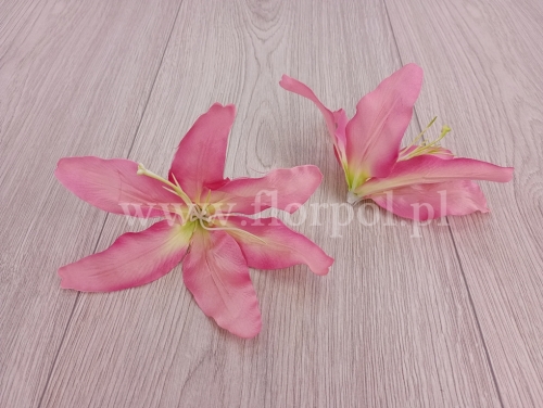 lilia wyrobowa 12szt róż pastel