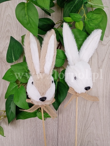 głowa wielkanocnego zajączka - pik 1szt biały (CD-514)