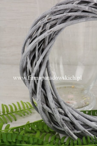 40cm wianek z wikliny 1szt szary bielony  PN1632026C