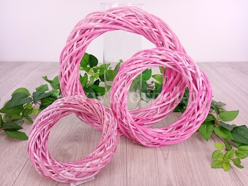 wianek z wikliny fi25 1szt bielony róż (GD25) PN1632026C