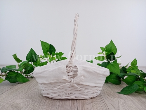 koszyk wiklinowy z materiałem 1szt biały (HC08314-1) PN1632026C