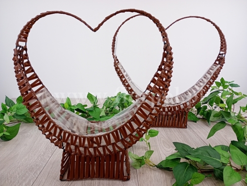 kosz, baza - kształt serca kpl 2szt brązowy  (TRE25ND0414)